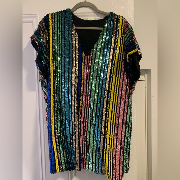By Together Sequin Multi Stripe Dress - Picture 4 of 4